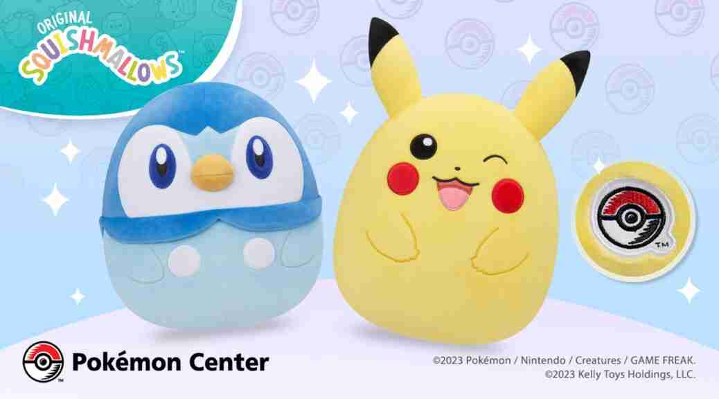 Piplup and Winking Pikachu Squishmallows