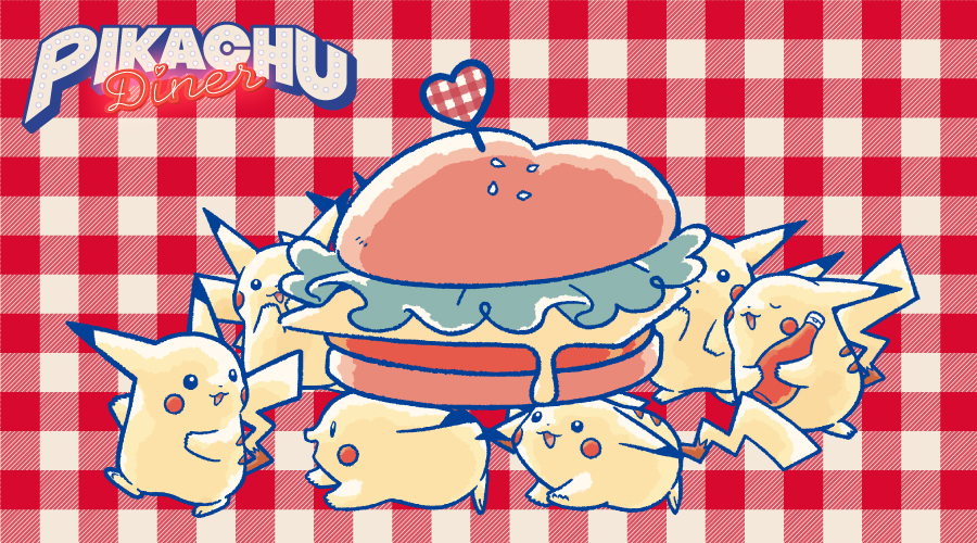 PIKACHU DINER マスコット ハート ハンバーガー ピカチュウダイナー】マスコットPIKACHU DINER ハート