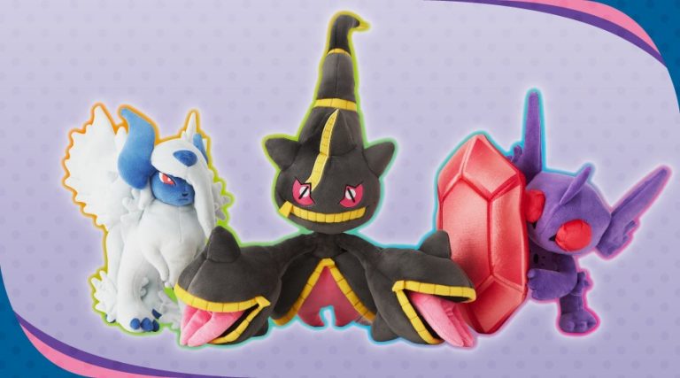 Mega Sableye, Mega Banette, and Mega Absol Plushies Now Available at Pokémon Centers!
