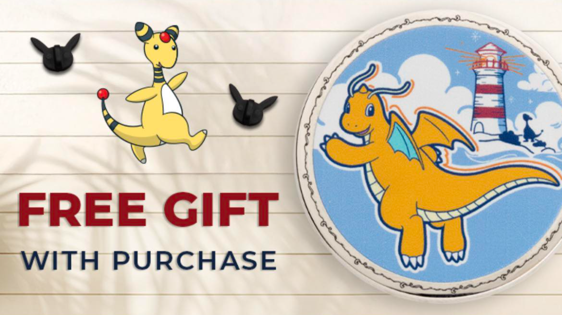 Free Dragonite Pin at Pokemon Center US Online